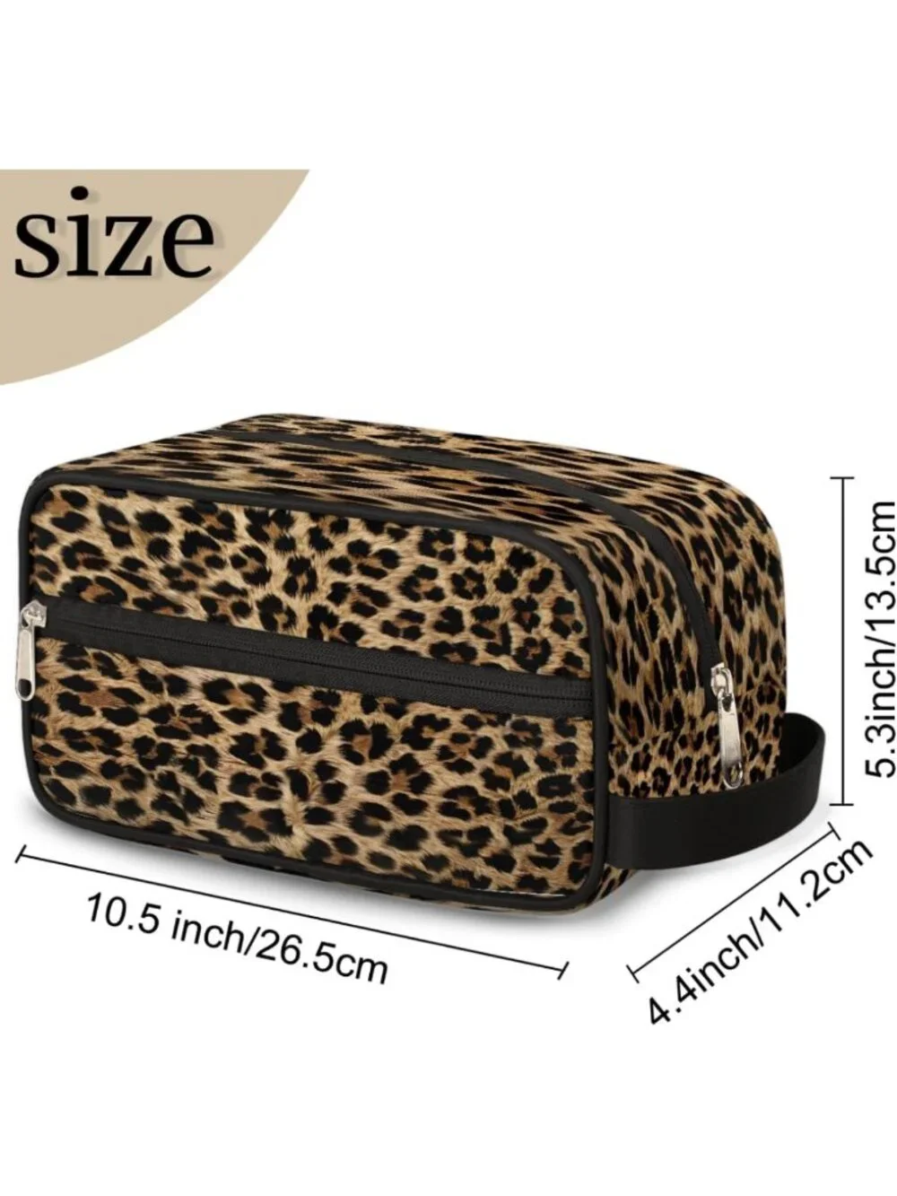 Vintage Leopard Print Makeup Bag | Travel Toiletry Pouch & Cosmetic Dopp Kit